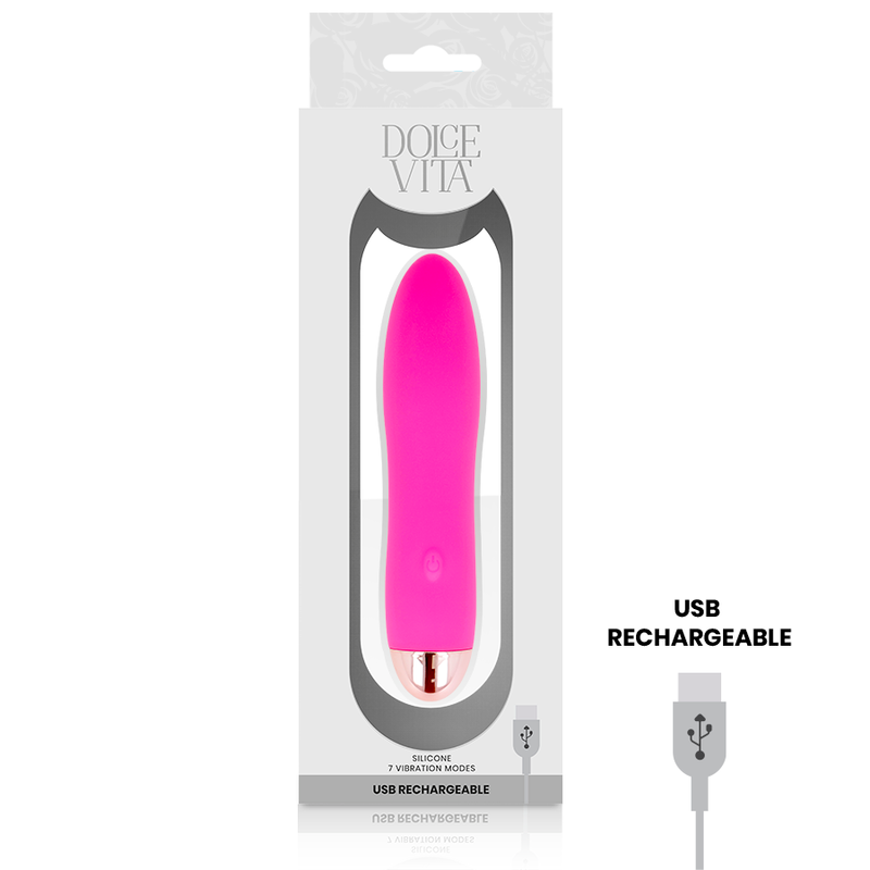 DOLCE VITA - FOUR PINK 7 SPEEDS RECHARGEABLE VIBRATOR