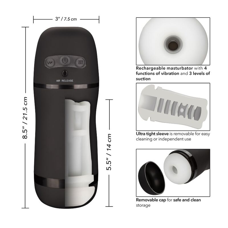 CALEXOTICS - OPTIMUM POWER MASTURBATOR WITH VIBRATION AND SUCTION