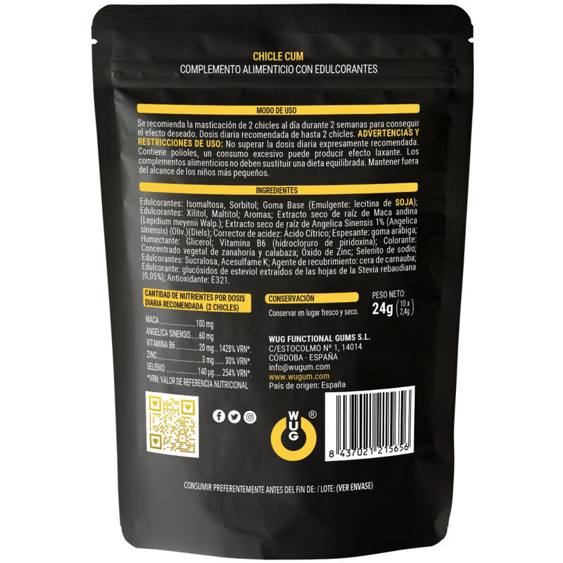 WUG SEX SENSE - CUM GUM EJACULATION ENHANCER & BANANA FLAVOR OF SEMEN 10 UNITS