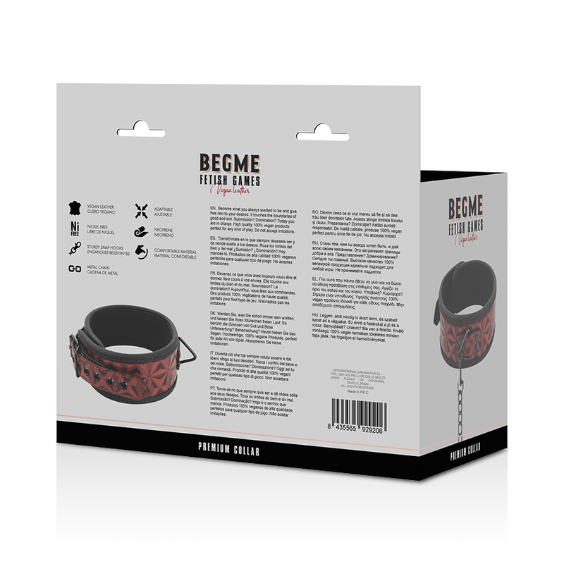 BEGME - RED EDITION NEOPRENE LINING VEGAN LEATHER NECKLACE