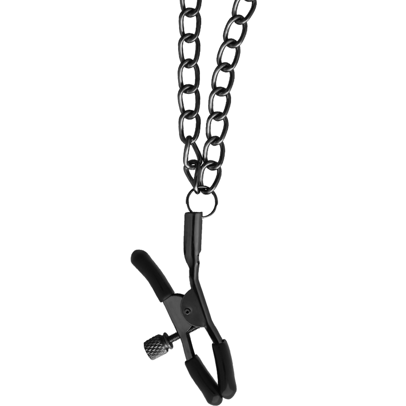 BEGME - RED EDITION NECKLACE WITH CHAINS AND NEOPRENE-LINED NIPPLE CLAMPS