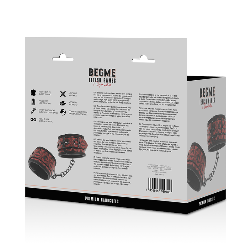 BEGME - RED EDITION NEOPRENE LINED HANDCUFFS