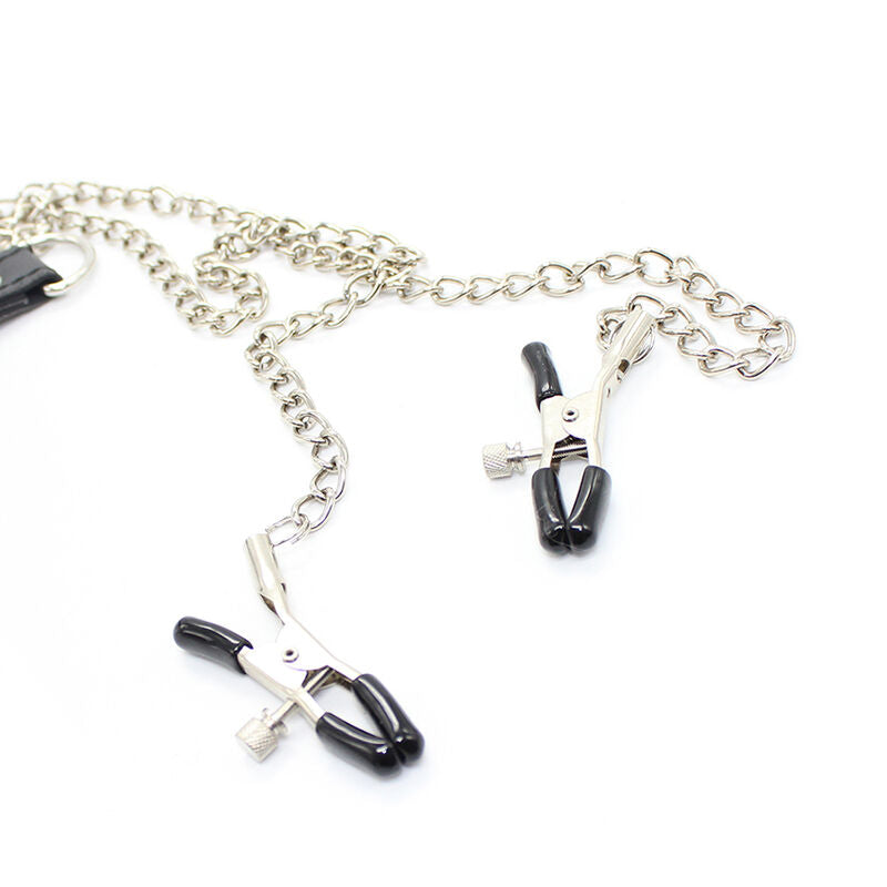 OHMAMA FETISH - NIPPLE CLAMPS WITH CHAINS AND PENIS RING