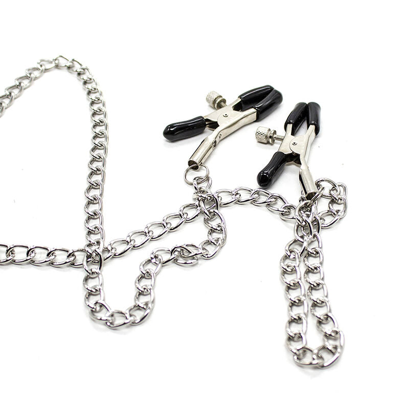 OHMAMA FETISH - NIPPLE CLAMPS WITH CHAINS AND PENIS RING