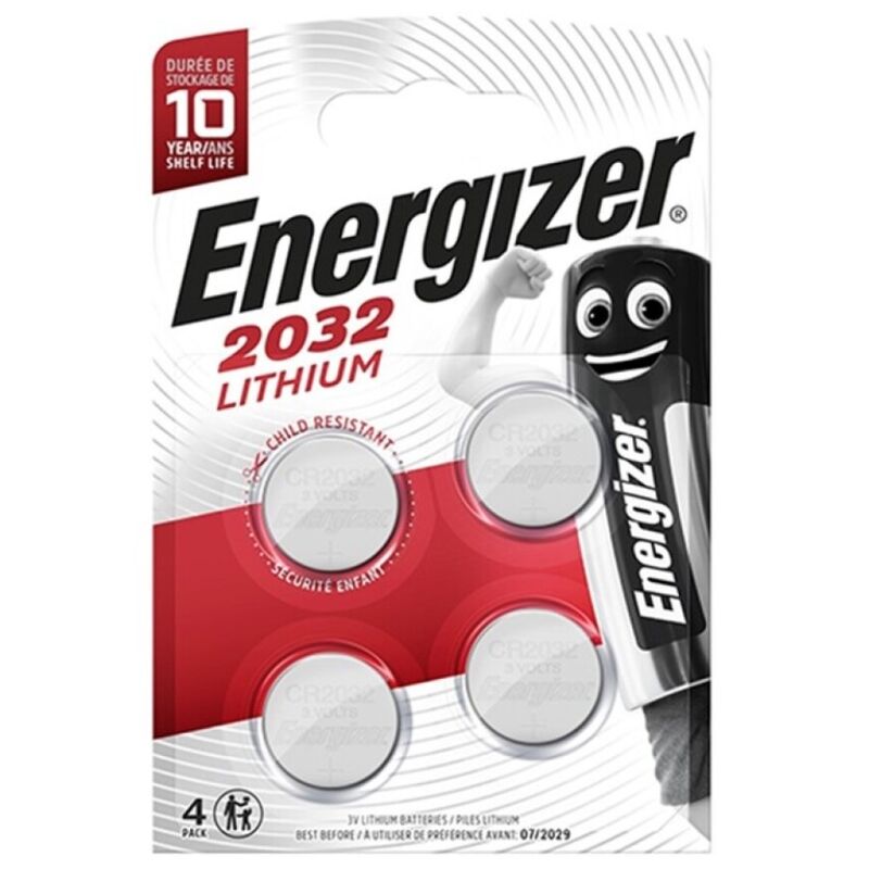 ENERGIZER - LITHIUM BUTTON BATTERY CR2032 3V BLISTER*4
