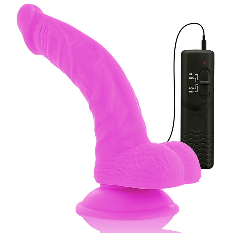 DIVERSIA - FLEXIBLE VIBRATING DILDO LILAC 21.5 CM -OR- 4.5 CM