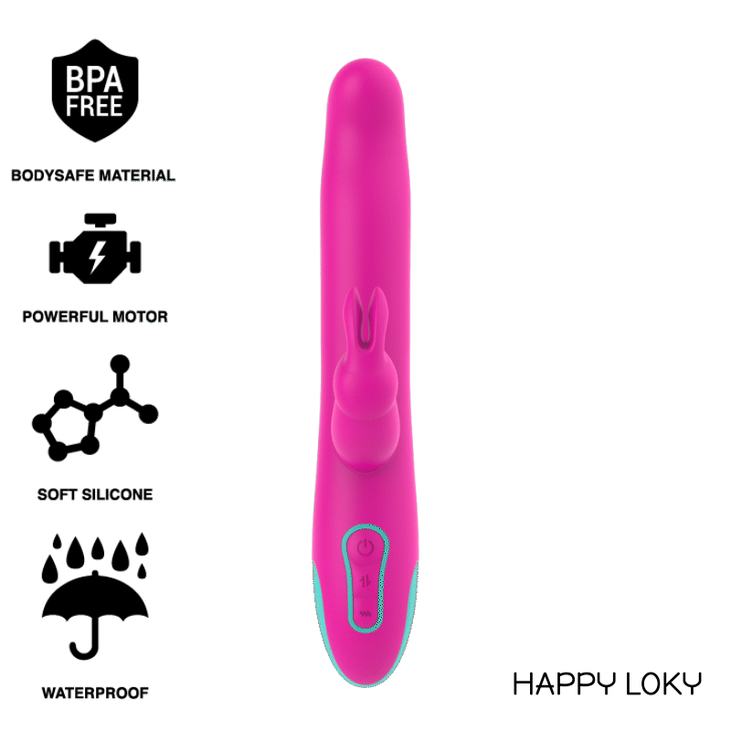 HAPPY LOKY - PLUTO RABBIT VIBRATOR & ROTATOR COMPATIBLE WITH WATCHME WIRELESS TECHNOLOGY