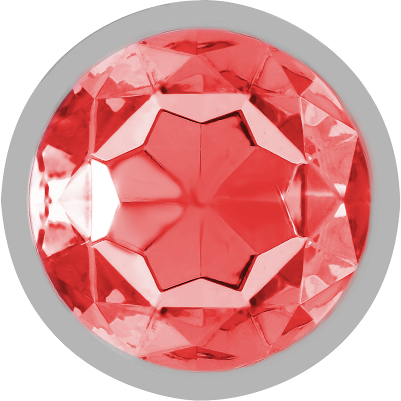 INTENSE - METAL ALUMINUM ANAL PLUG WITH RED CRYSTAL SIZE L