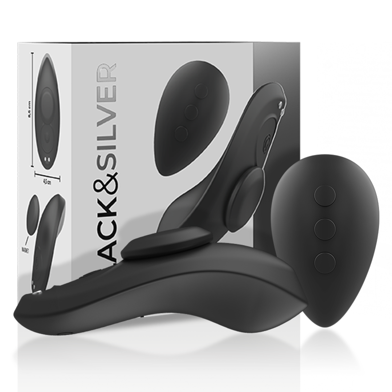 BLACK&SILVER - PRESTON PANTIE MAGNETIC VIBRATOR SILICONE REMOTE
