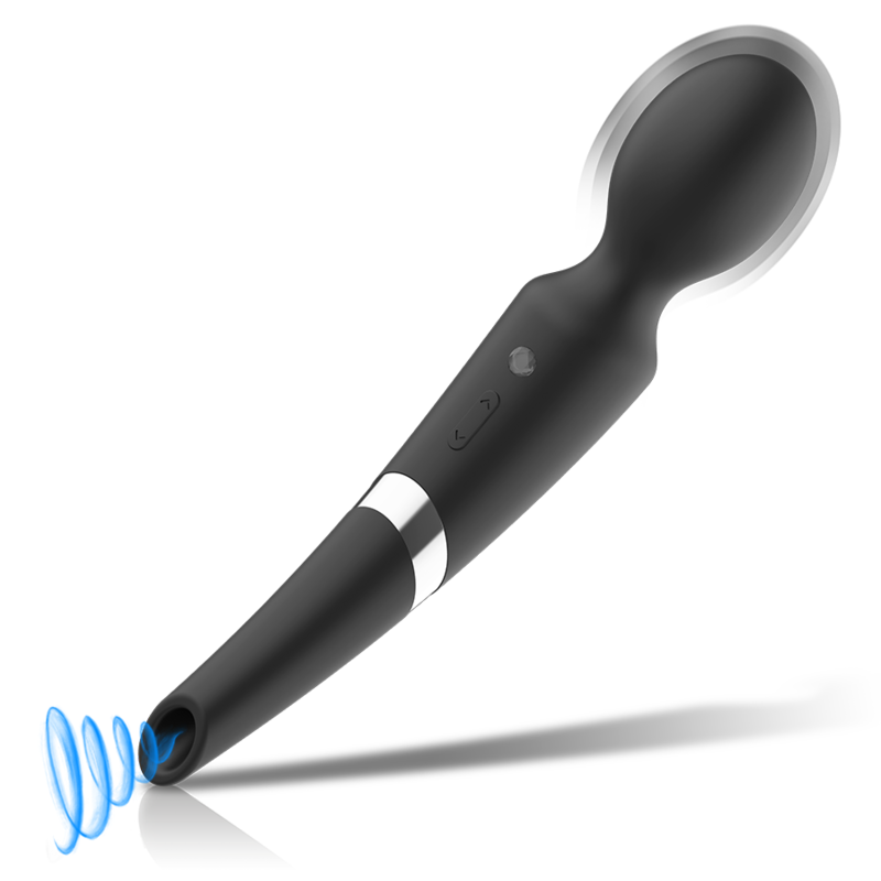 BLACK&SILVER - BECK WAND AND SUCTIONER 2 IN 1 SILICONE