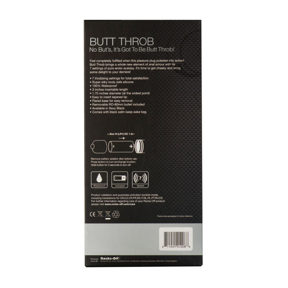ROCKS-OFF - BUTT THROB P-SPOT STIMULATOR 7 SPEED BLACK