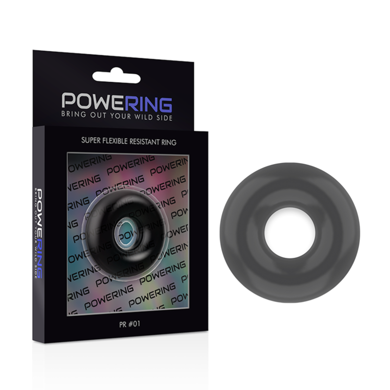 POWERING - SUPER FLEXIBLE Y RESISTENTE ANILLO PENE 3.5CM NEGRO