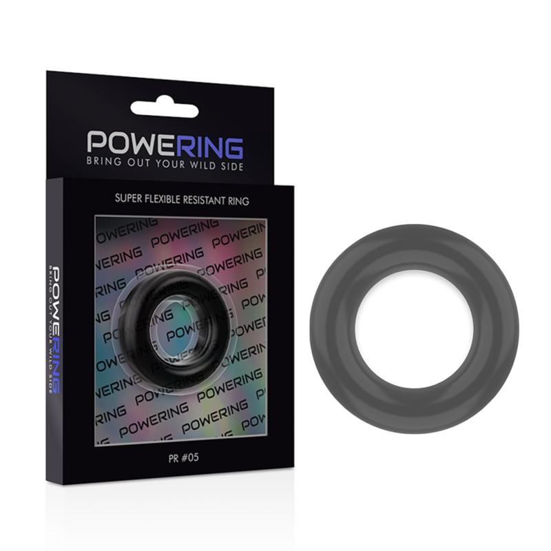 POWERING - SUPER FLEXIBLE Y RESISTENTE ANILLO PENE 4.8CM PR05 NEGRO