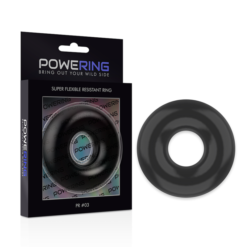 POWERING - SUPER FLEXIBLE Y RESISTENTE ANILLO PENE 5CM PR03 NEGRO