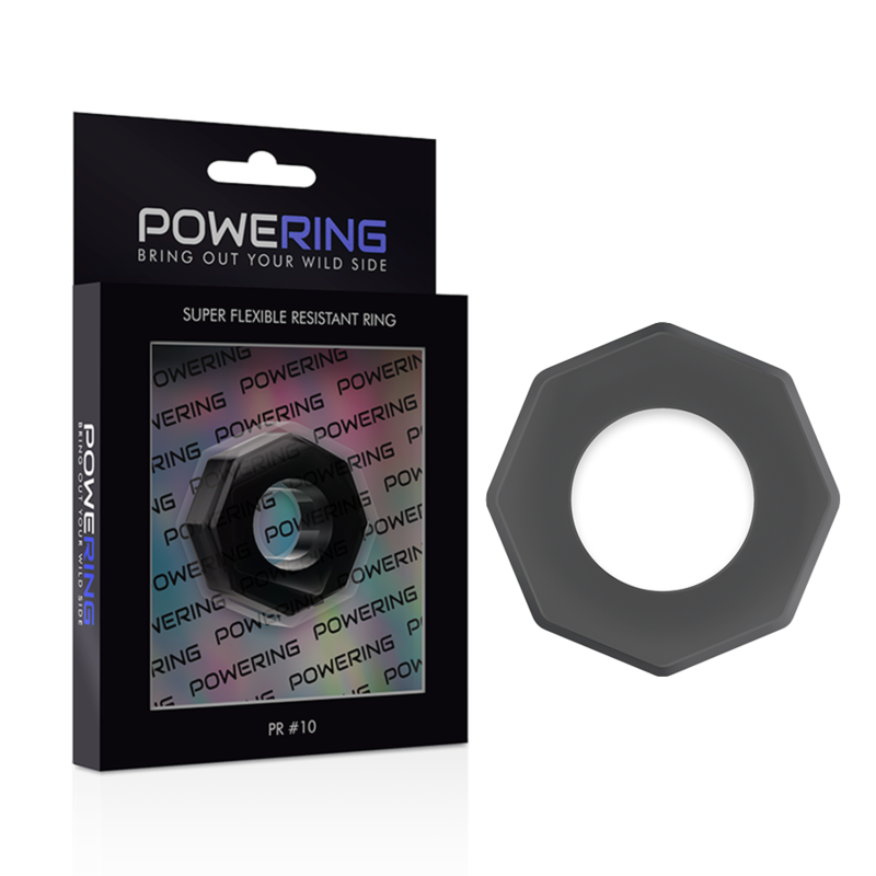 POWERING - SUPER FLEXIBLE Y RESISTENTE ANILLO PENE 5CM PR10 NEGRO