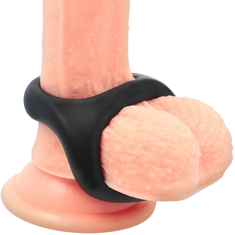 POWERING - SUPER FLEXIBLE Y RESISTENTE ANILLO PENE Y TESTICULOS PR13 NEGRO