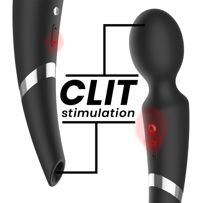 BLACK&SILVER - BECK WAND AND SUCTIONER 2 IN 1 SILICONE