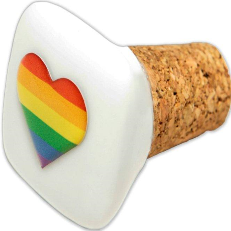 PRIDE - SQUARE CERAMIC CORK PLUG WITH LGBT FLAG