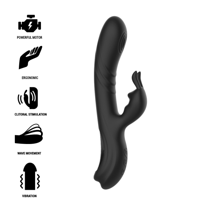 BLACK&SILVER - JAMIE VIBRATOR RABBIT WAVE EFFECT