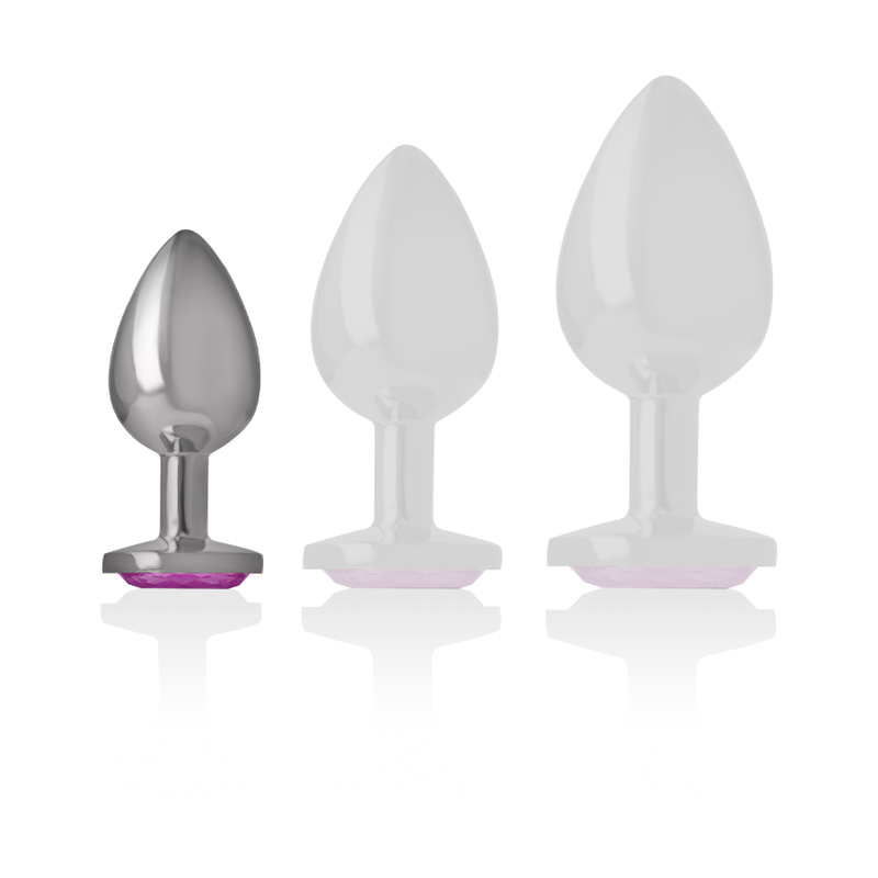 INTENSE - PINK HEART ALUMINUM METAL ANAL PLUG SIZE S