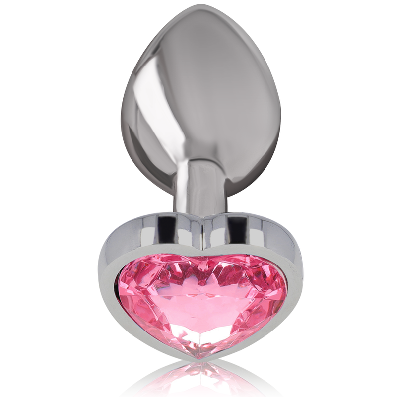 INTENSE - PINK HEART ALUMINUM METAL ANAL PLUG SIZE S