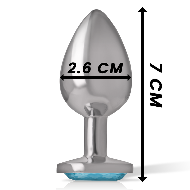 INTENSE - BLUE HEART ALUMINUM METAL ANAL PLUG SIZE S