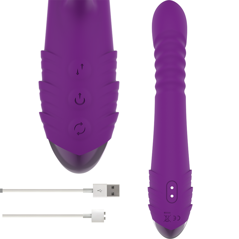 INTENSE - IGGY RECHARGEABLE MULTIFUNCTION VIBRATOR UP & DOWN WITH PURPLE CLITORIS STIMULATOR