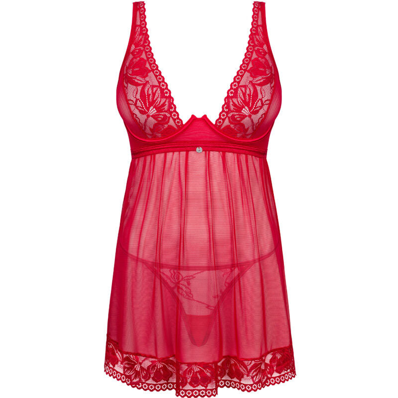 OBSESSIVE - LACELOVE BABYDOLL & RED TANGA M/L