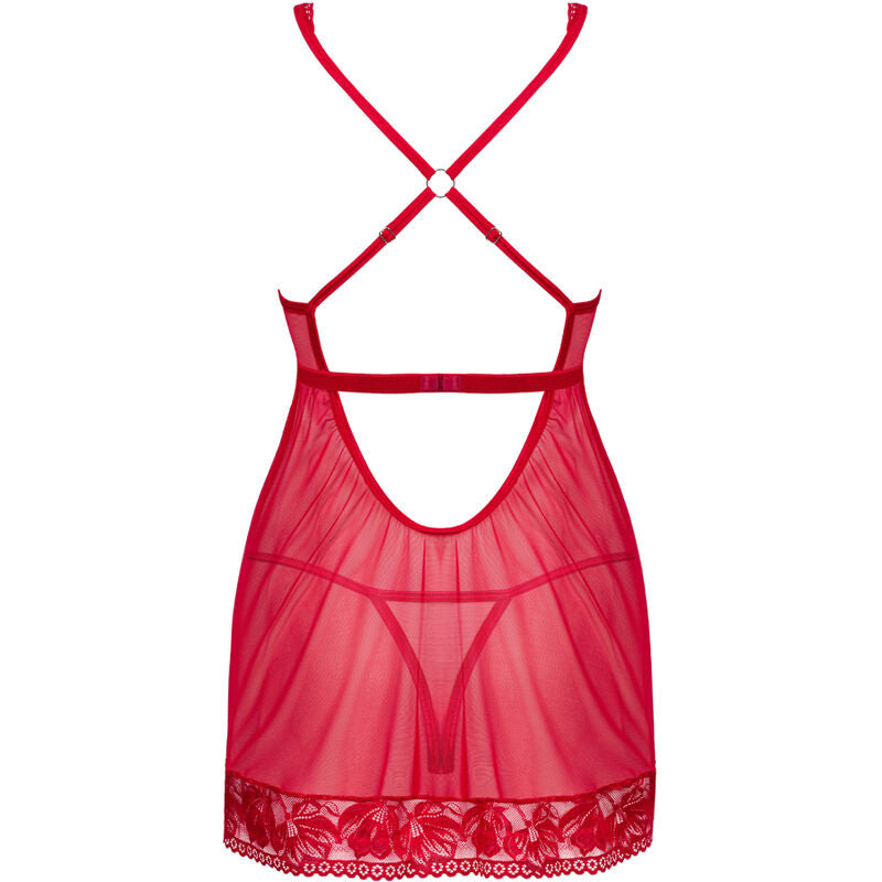 OBSESSIVE - LACELOVE BABYDOLL & RED TANGA M/L