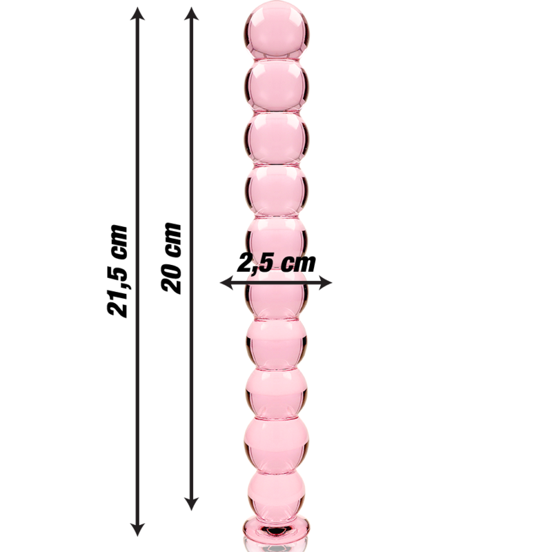 NEBULA SERIES BY IBIZA - MODEL 22 TRANSPARENT BOROSILICATE GLASS DILDO 21.5 CM -O- 2.5 CM