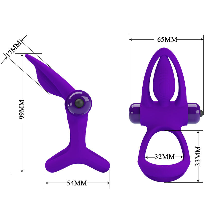 PRETTY LOVE - VIBRATING RING 10 VIBRATIONS VIOLET SILICONE