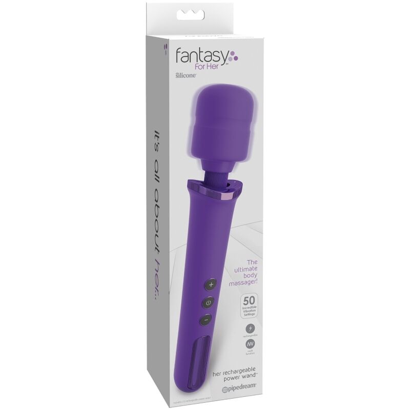 FANTASY FOR HER - RECHARGEABLE WAND MASSAGER FOR HER & VIBRATOR 50 LEVELS VIOLET
