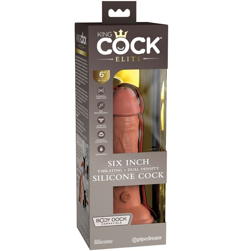 KING COCK - ELITE REALISTIC DILDO VIBRATOR & SILICONE 15.2 CM CANDY