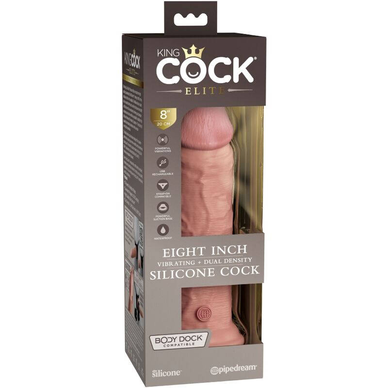 KING COCK - ELITE REALISTIC VIBRATOR & SILICONE DILDO 20.3 CM