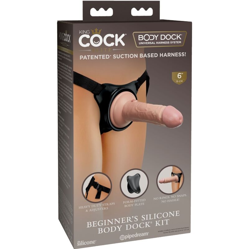 KING COCK - ELITE ADJUSTABLE BEGINNER HARNESS WITH 15.2 CM DILDO