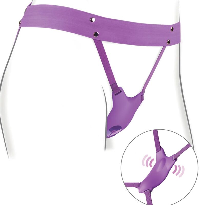 FANTASY FOR HER - VIBRATING BUTTERFLY HARNESS, RECHARGEABLE & REMOTE CONTROL VIOLET
