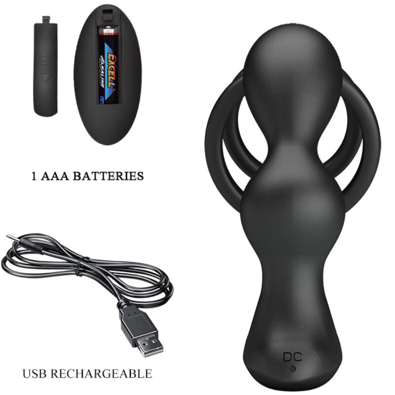 PRETTY LOVE - MARSHALL COCK RING + VIBRATING ANAL PLUG & REMOTE CONTROL