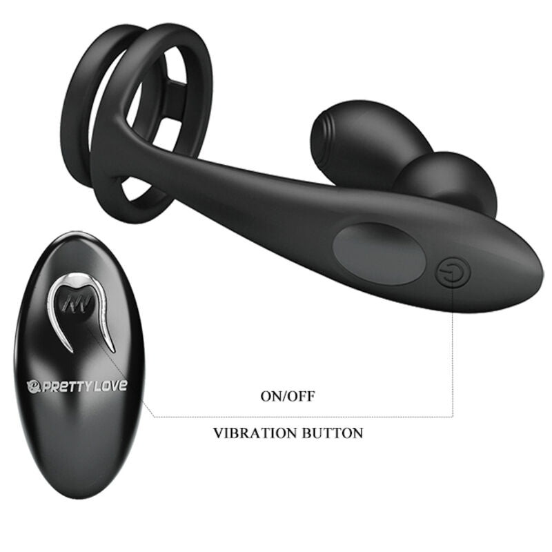 PRETTY LOVE - MARSHALL COCK RING + VIBRATING ANAL PLUG & REMOTE CONTROL