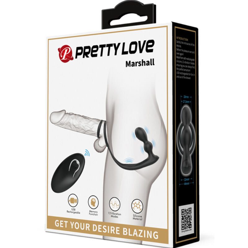 PRETTY LOVE - MARSHALL COCK RING + VIBRATING ANAL PLUG & REMOTE CONTROL