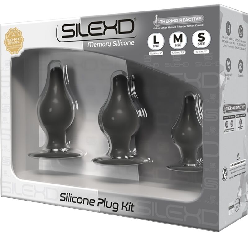 SILEXD - PREMIUM SILICONE ANAL PLUG KIT THERMOREACTIVE SILEXPAN SIZE S / M / L