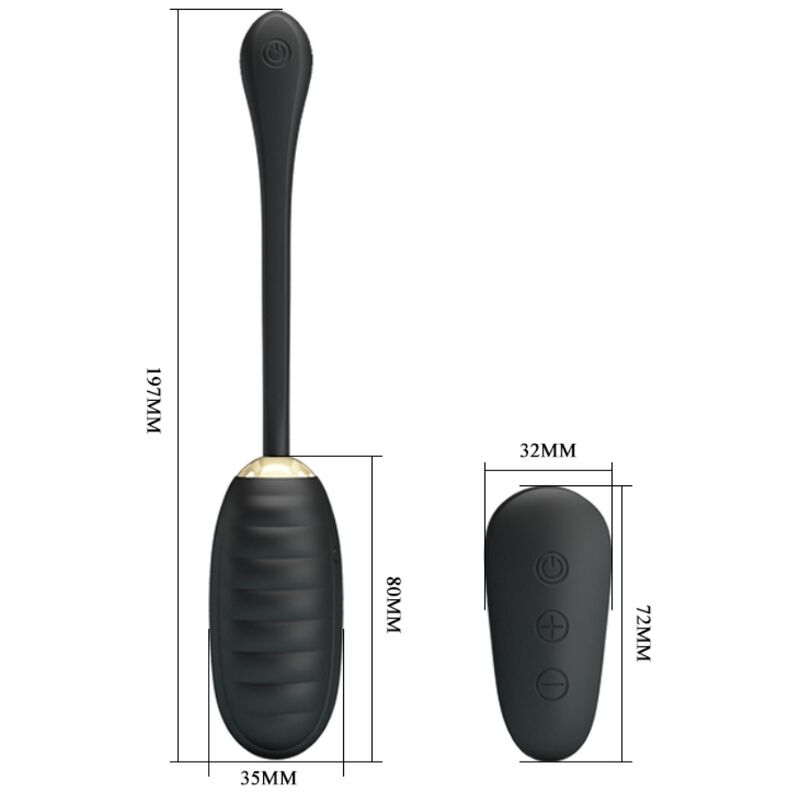 PRETTY LOVE - DOREEN RECHARGEABLE LUXURY VIBRATING EGG BLACK REMOTE CONTROL