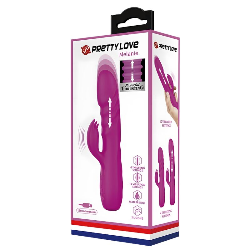 PRETTY LOVE - MELANIE RECHARGEABLE RABBIT VIBRATOR PURPLE