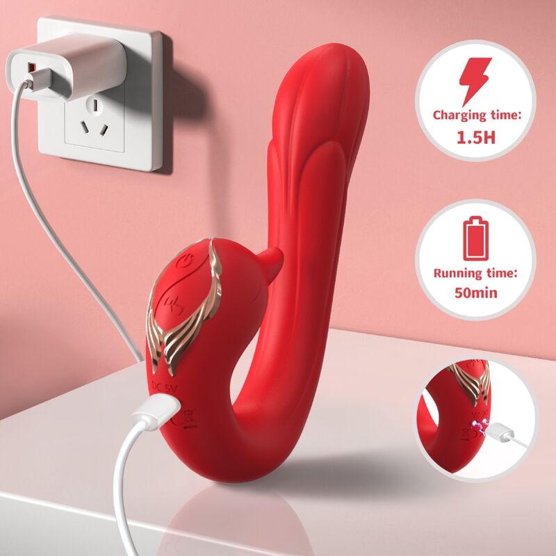 ARMONY - DOLPHIN MULTIPOSITION VIBRATOR & HEAT EFFECT RED