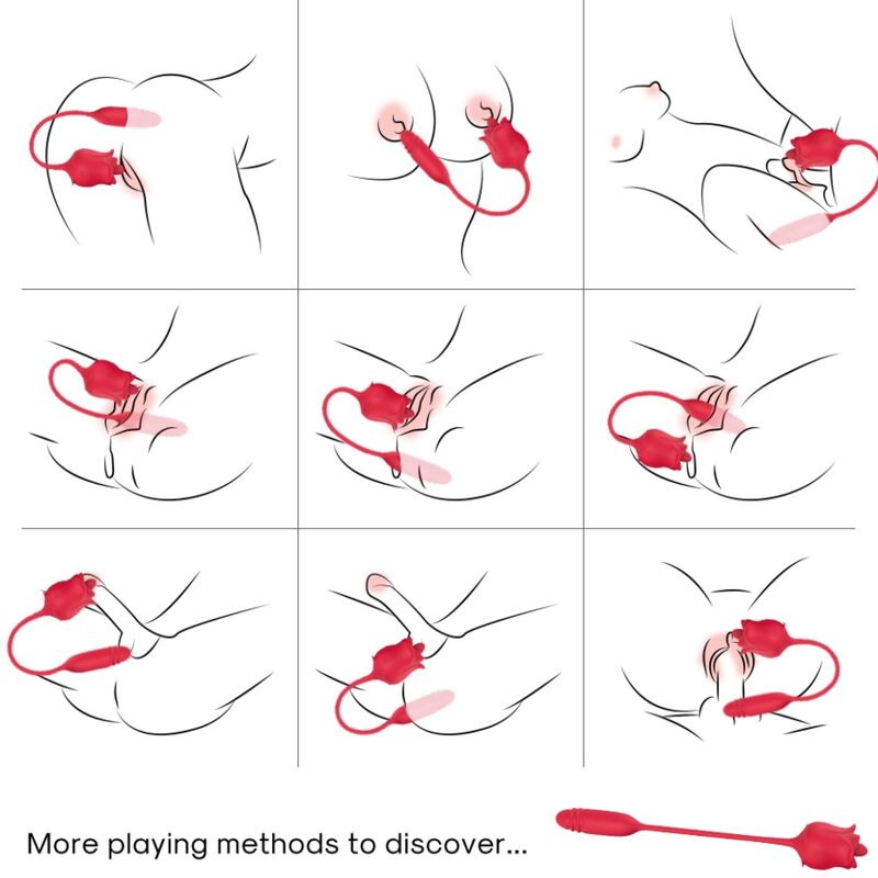 ARMONY - PINK 3 IN 1, STIMULATOR, SUCTION AND UP&DOWN WITH RED TAIL
