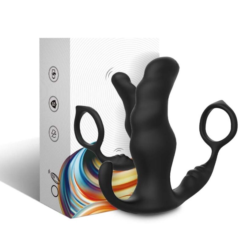 ARMONY - KNIGHT ANAL PROSTATE VIBRATOR & REMOTE CONTROL RING BLACK