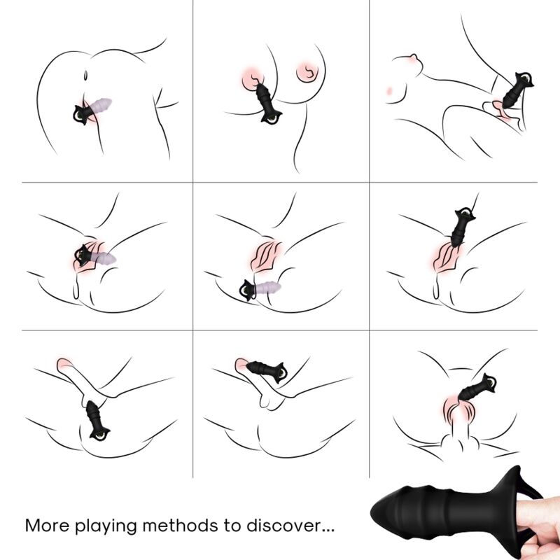 ARMONY - KYLIN DEDAL VIBRATOR & ANAL PLUG REMOTE CONTROL BLACK