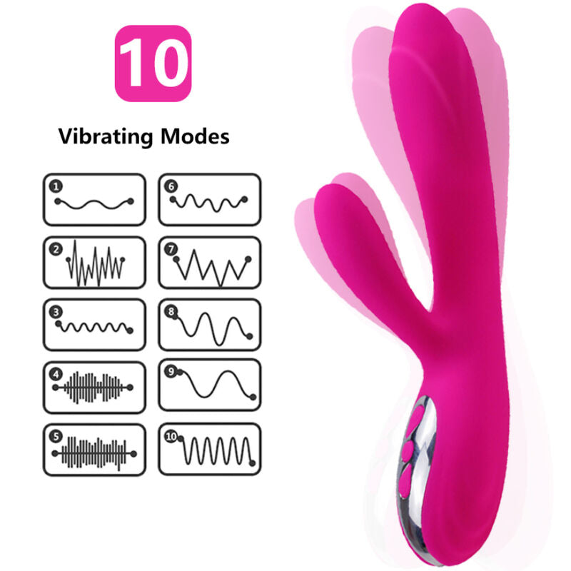 ARMONY - FLEXIBLE VIBRATOR & STIMULATOR WITH HEAT EFFECT FUCHSIA