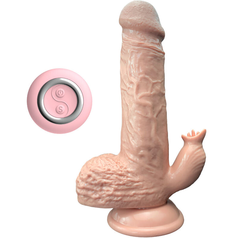 ARMONY - REALISTIC VIBRATING & THRUSTING DILDO WITH TONGUE STIMULATOR 19 CM