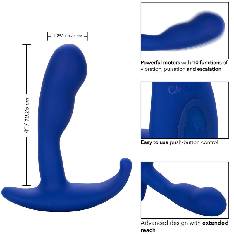 CALEXOTICS - ADMIRAL CURVED BLUE ANAL STIMULATOR & VIBRATOR
