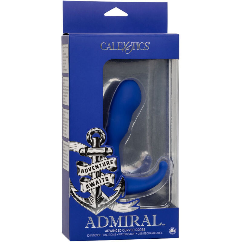 CALEXOTICS - ADMIRAL CURVED BLUE ANAL STIMULATOR & VIBRATOR